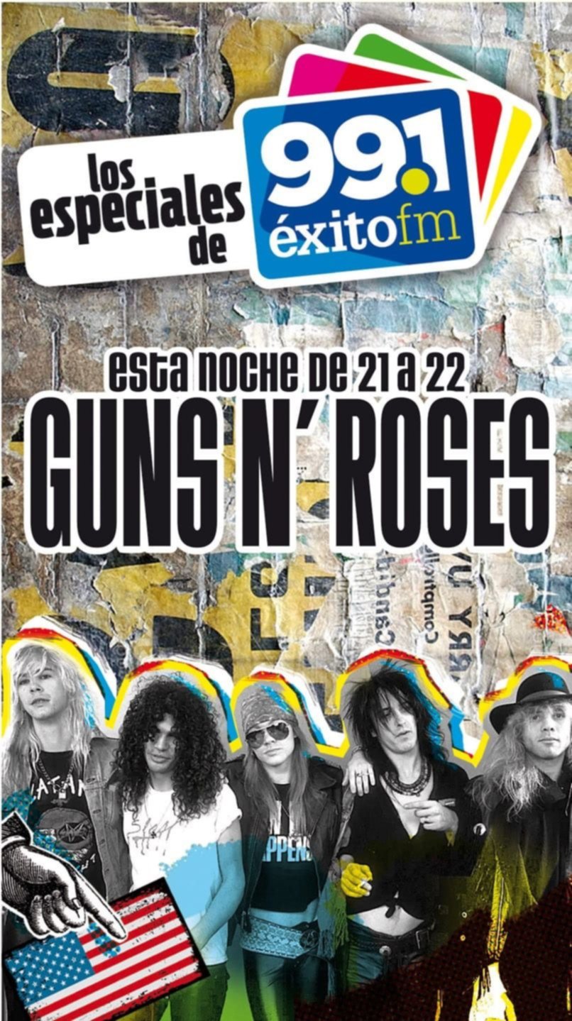 Esta noche llega Guns N' Roses a los especiales de Éxito FM 99.1