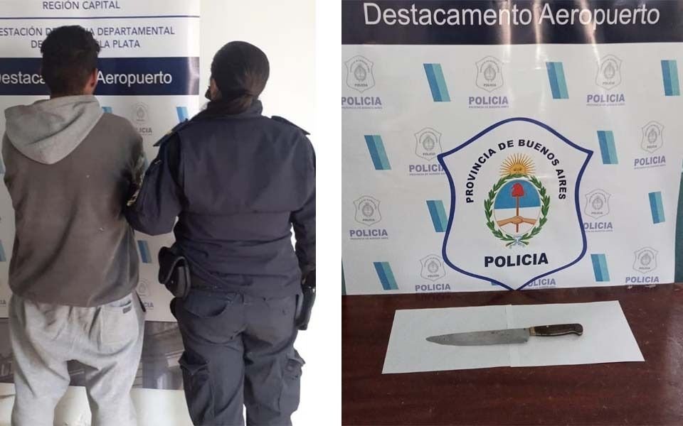 Detuvieron al "loco de la cuchilla": golpeó a los policías y pateó el patrullero
