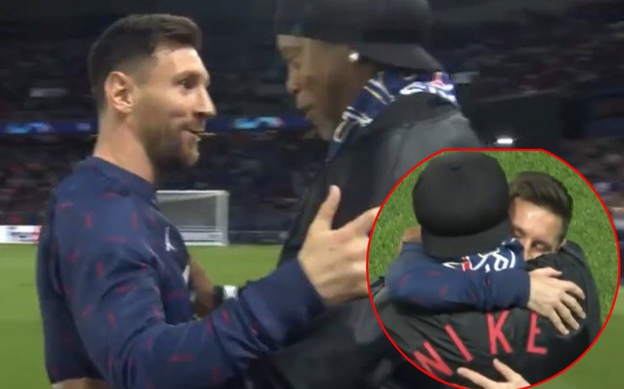 El emotivo reencuentro y cálido abrazo entre Messi y Ronaldinho