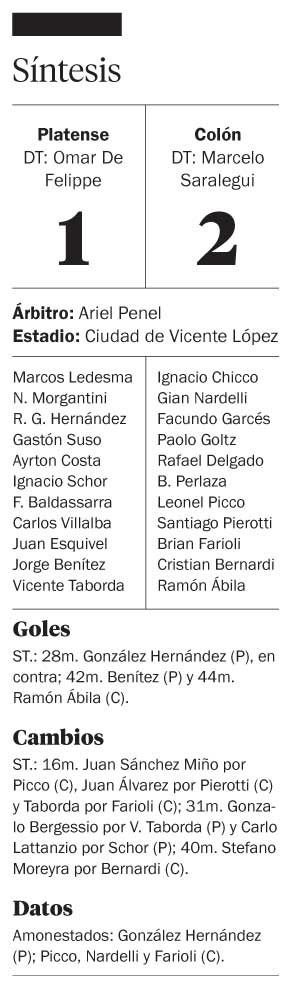 Colón venció a Platense y continúa de racha
