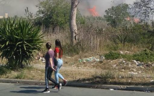 Evacuaron una escuela por un incendio forestal