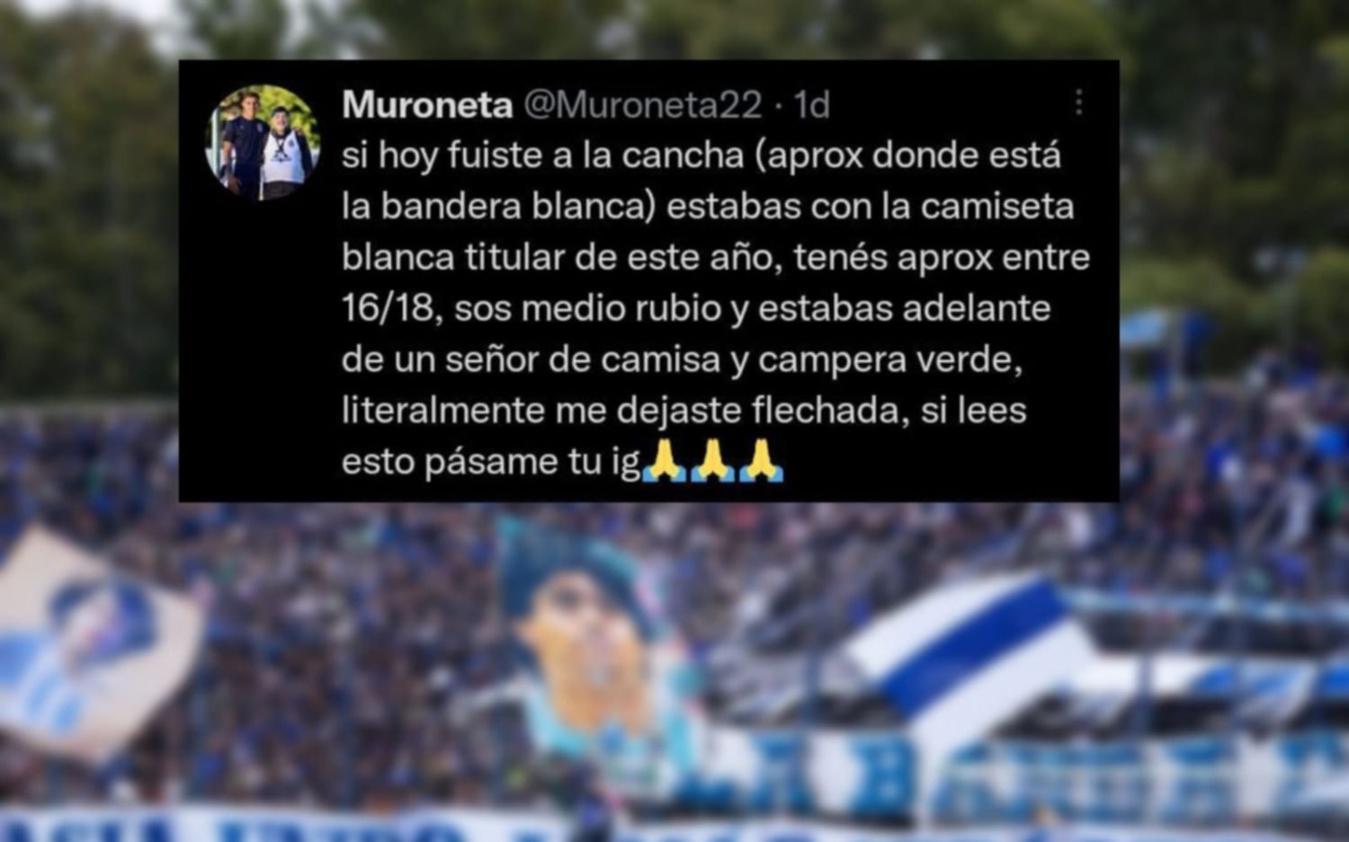 "Me dejaste flechada": una hincha de Gimnasia se enamoró en la tribuna y busca a su príncipe "azul"
