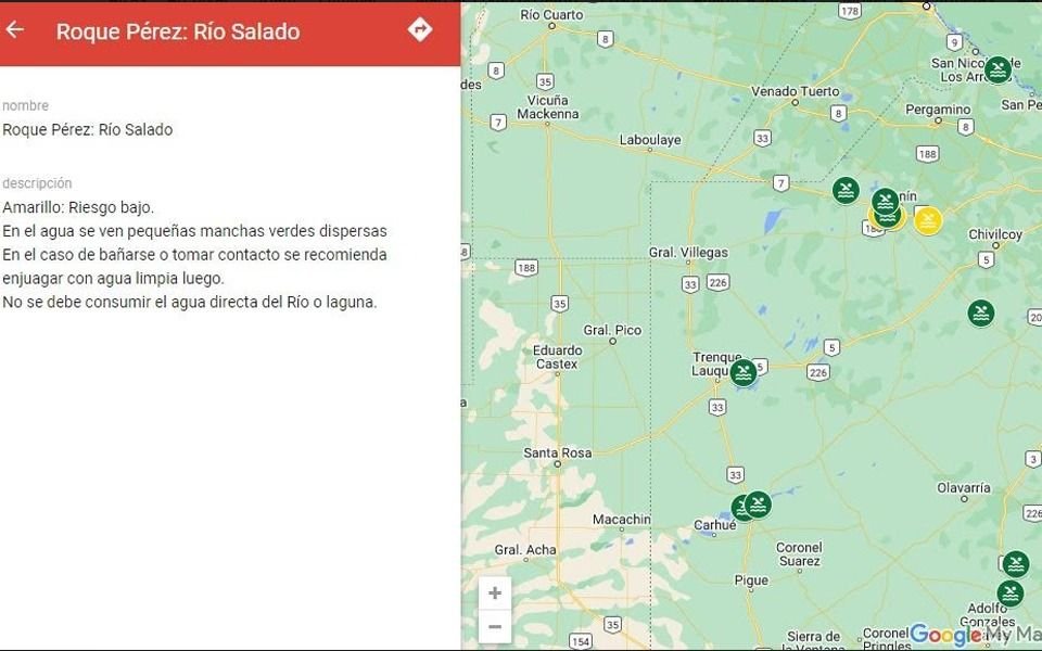 Cianobacterias: suman controles en el Río Salado