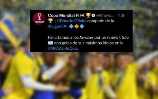 El especial saludo de la FIFA para el nuevo campeón del futbol argentino