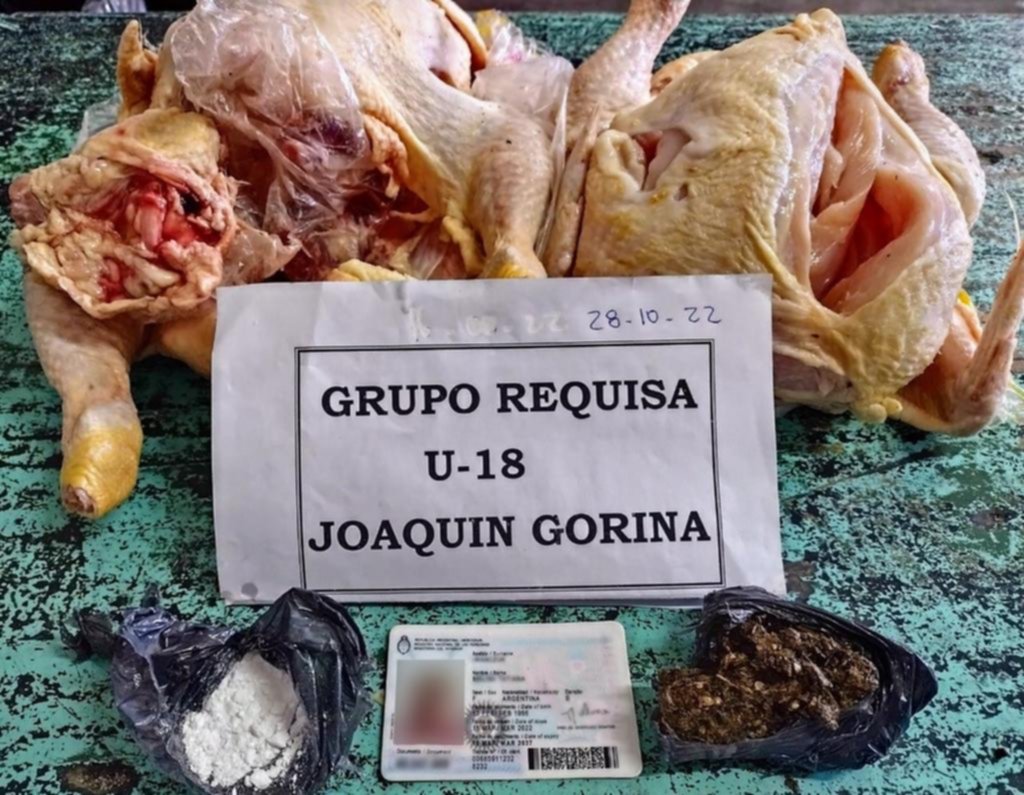 Está al horno: una mujer intentó llevarle pollo al “verdeo” a su novio preso