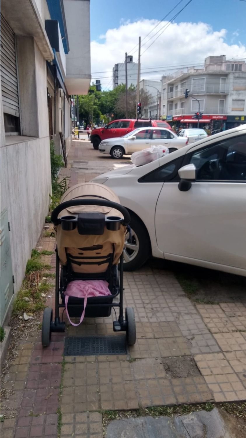 Dale que va con el "estaciono donde quiero": no pudo pasar con el cochecito de su bebé