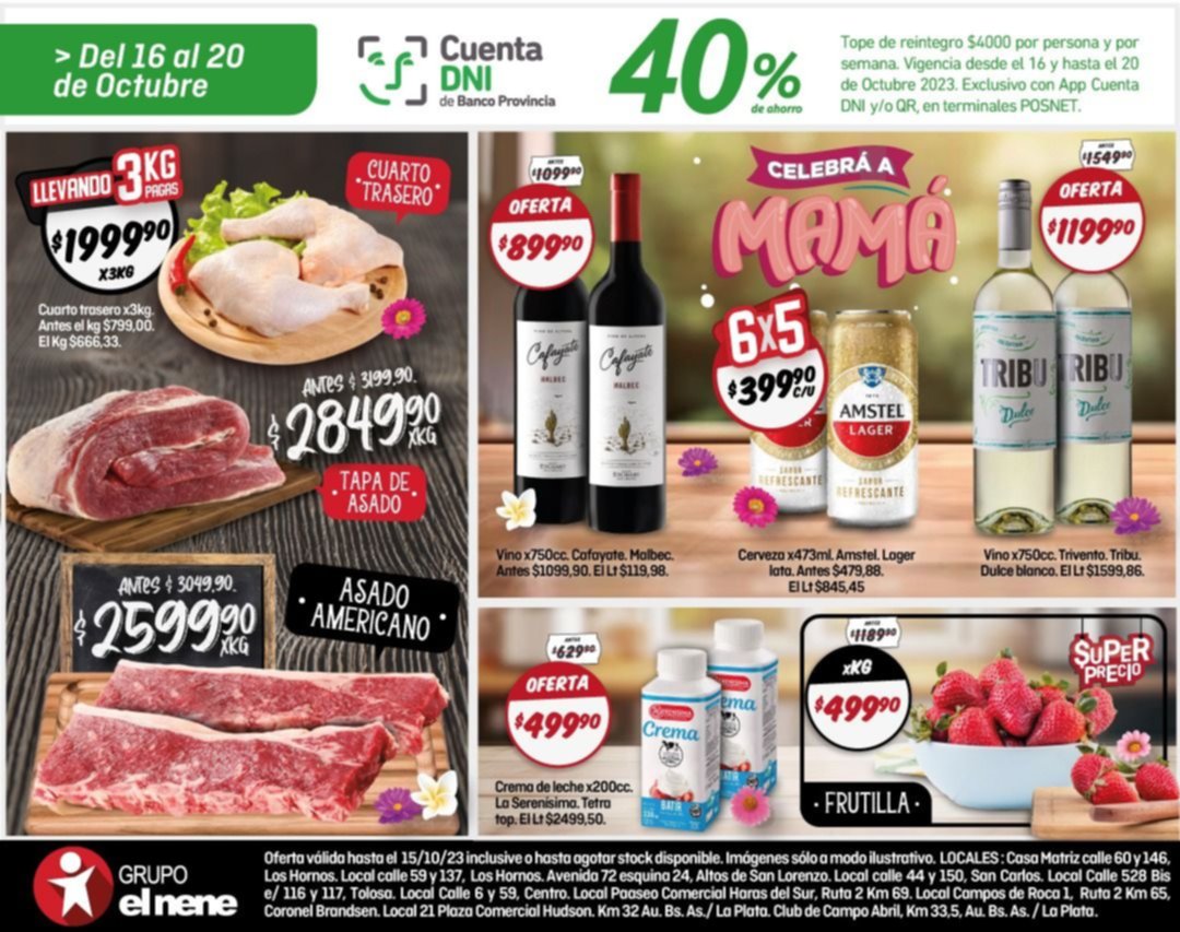 Imperdibles ofertas en El Nene hasta el 15 de octubre y se viene la "semana especial" de Cuenta DNI