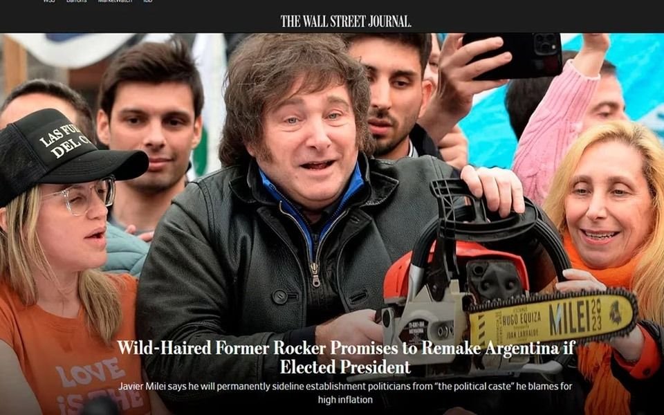 “Ex rockero de peinado salvaje”: el perfil que Wall Street Journal hizo de Javier Milei antes de las elecciones 2023
