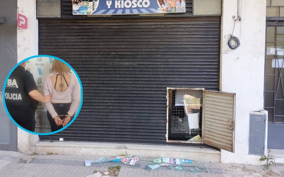 La Plata: una mujer atacó el kiosco de un su ex pareja y terminó presa