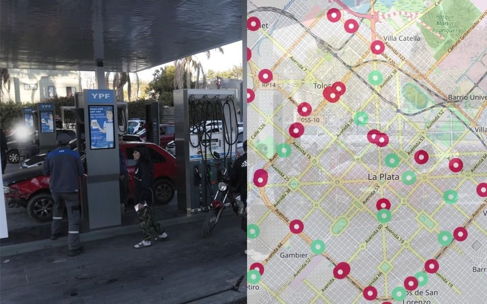 ¿Dónde hay nafta en La Plata? En tiempo real, el mapa de estaciones con combustible