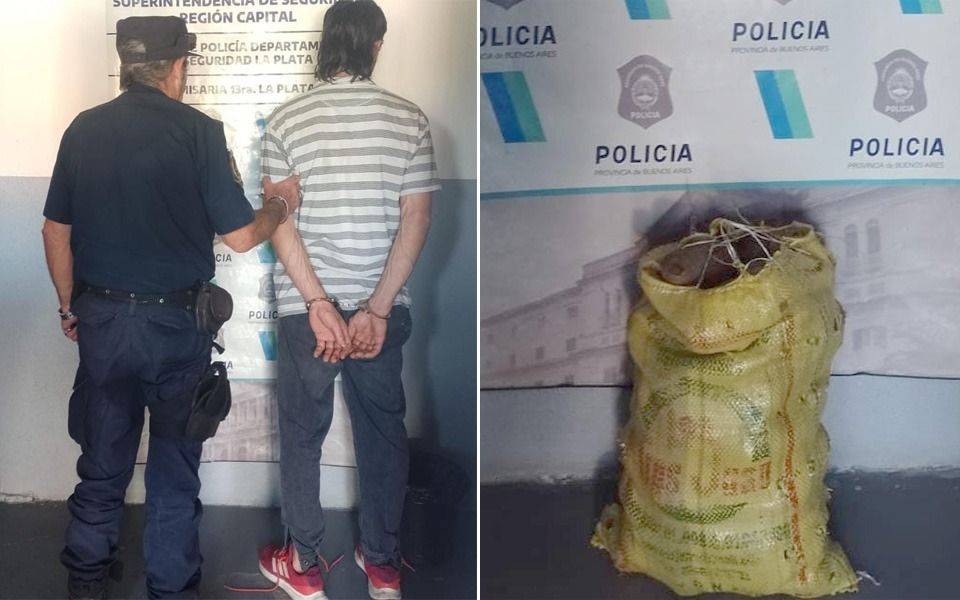 Un "papanatas": robó en una verdulería de La Plata y cayó con "la bolsa al hombro"