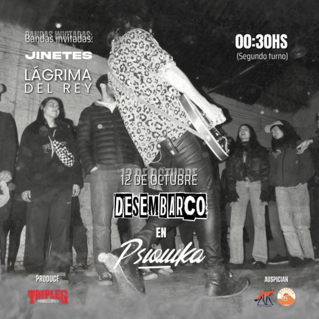 La banda Desembarco se presentará este sábado 12 de octubre en La Plata