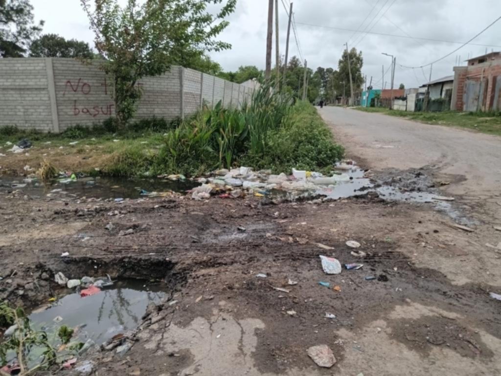 Reclamo por los residuos acumulados y un caño de agua roto en 121 y 604