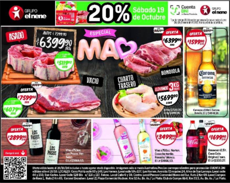 Las ofertas en El Nene para este fin de semana con 20% off con Cuenta DNI