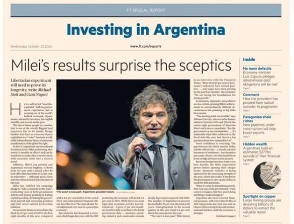 Financial Times dedica un artículo a Milei: "Sorprende a los escépticos"