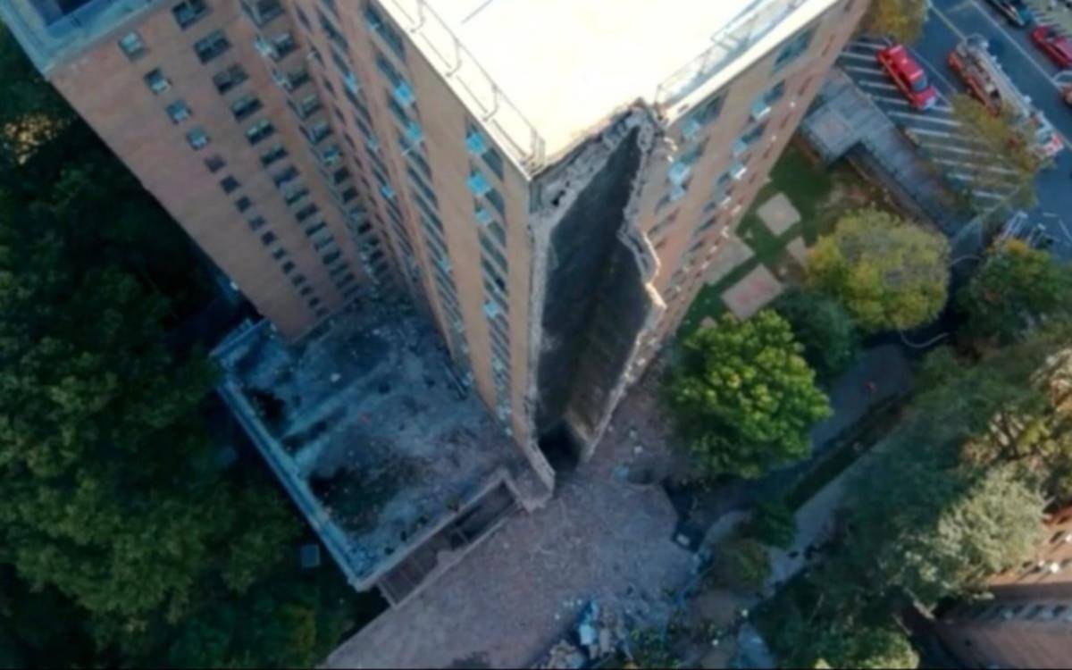 Cayó parte de un edificio en Nueva York: aún no se informó si hubo víctimas
