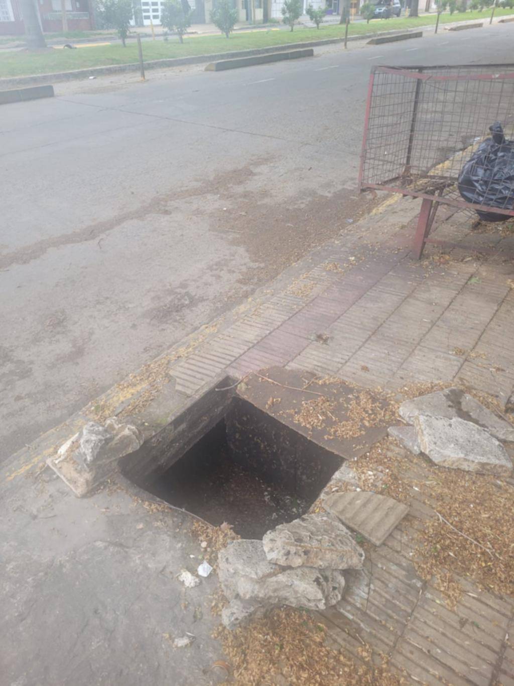 Peligro en diagonal 74 y 21 por la falta de una tapa