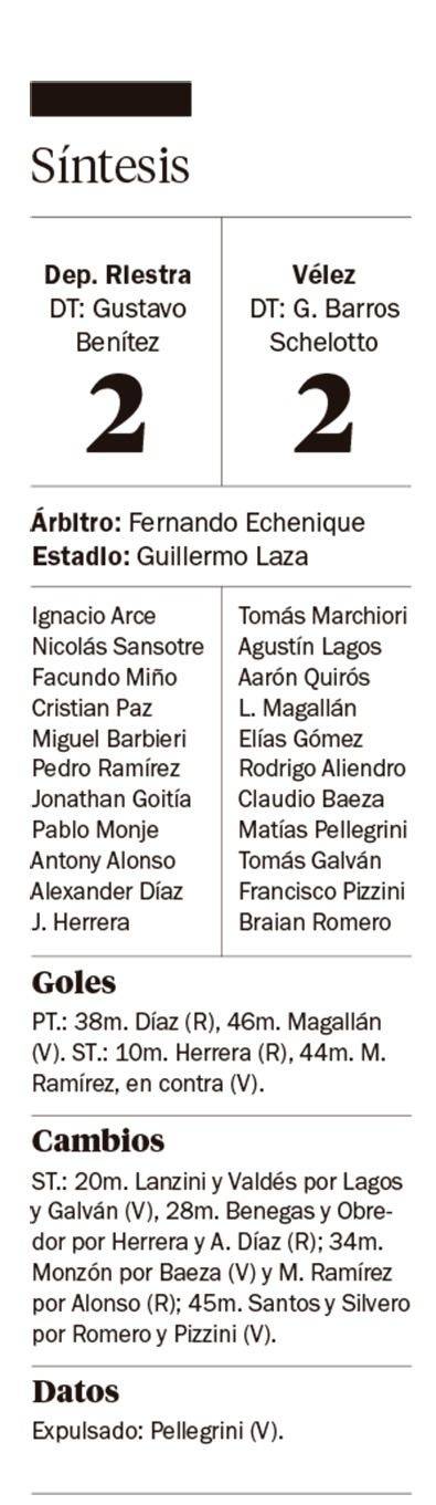 El Malevo sigue en la punta tras el 2-2 con Vélez