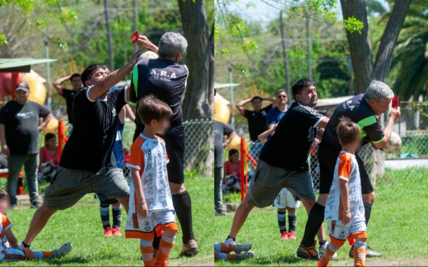 ¡Delante de los chicos! Violencia en el fútbol infantil de La Plata: brutal agresión a un árbitro frente a los chicos