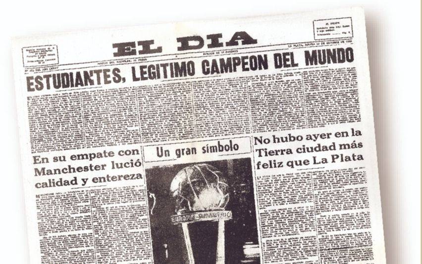 La tapa de EL DIA de Estudiantes Campeón del Mundo 1968, el regalo perfecto