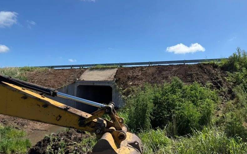 Pergamino: Avanzan obras en la autopista de la ruta 8 para prevenir desmoronamientos