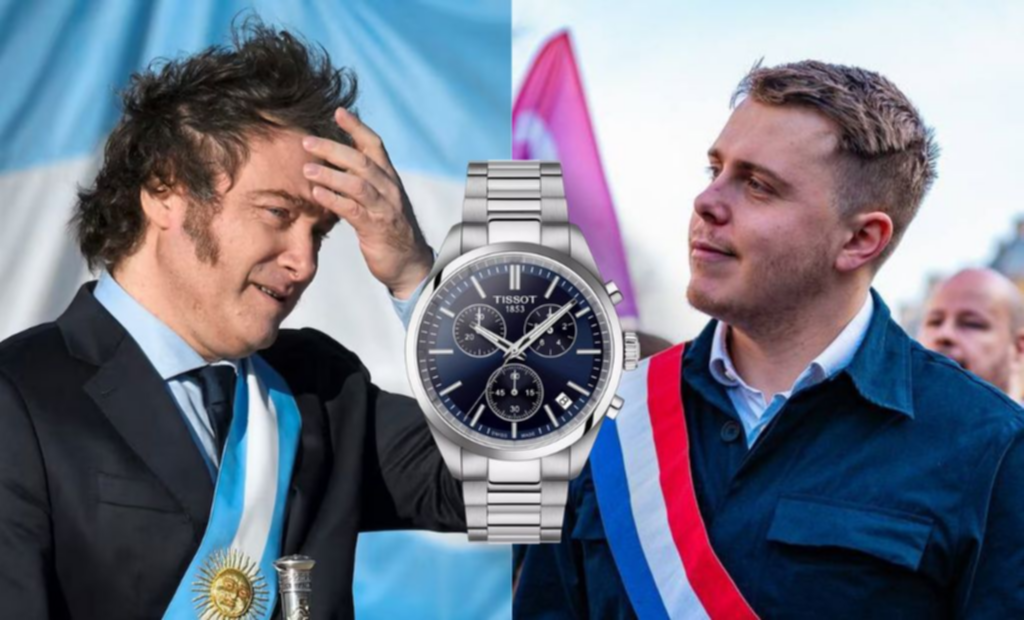 Escándalo internacional por... ¡un reloj!: Milei apuntó contra la izquierda y lo tildaron de "perrito imperialista"