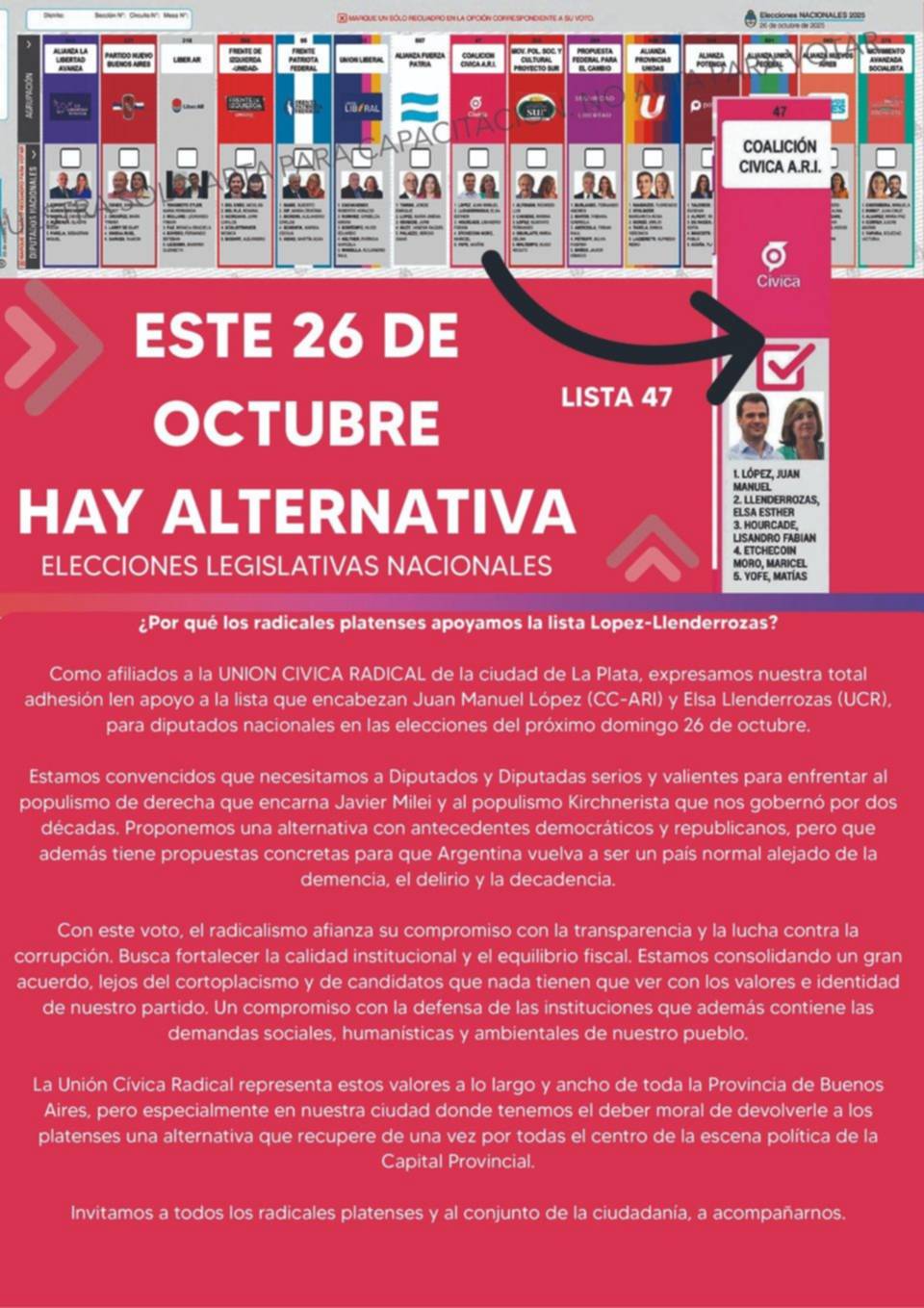 Este 26 de octubre, hay alternativa