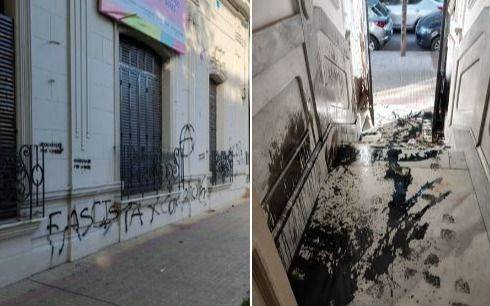 Denuncian nuevo ataque al comité de la UCR en La Plata: daños y mensajes violentos