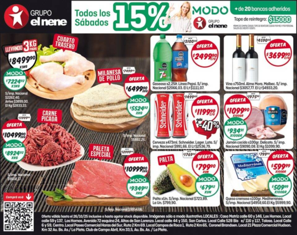 En El Nene, ofertas y reintegro pagando con Modo