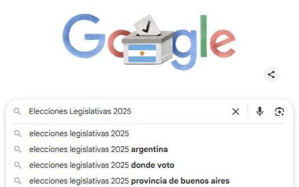Google sorprendió con un doodle por las elecciones legislativas 2025 en Argentina