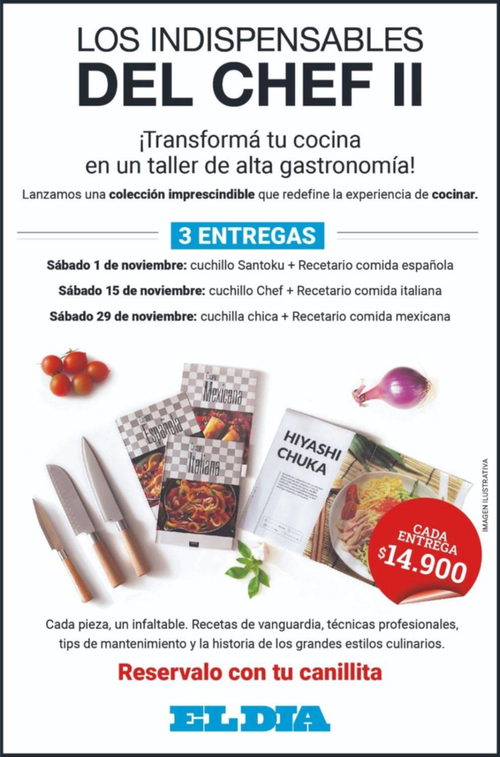 Los indispensables del Chef II, un taller para transformar tu cocina: pedilo desde el sábado