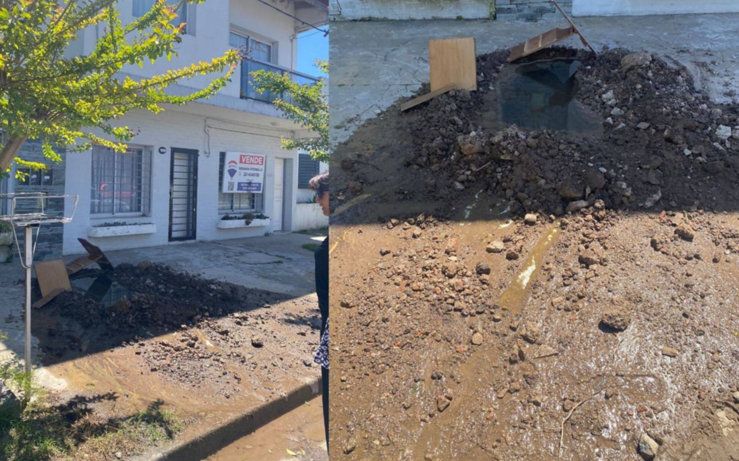 En Gambier: por una obra de ABSA, una jubilada no puede salir ni a la vereda de su casa