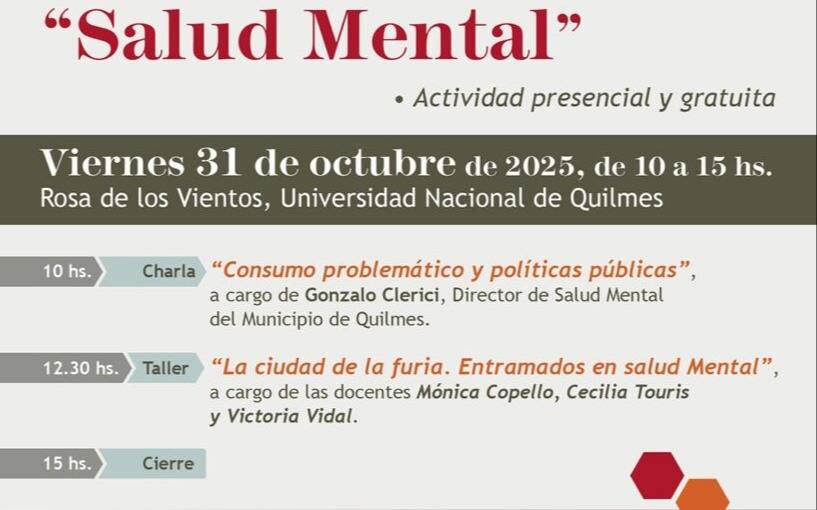 La Universidad Nacional de Quilmes realizará una Jornada de Salud Mental