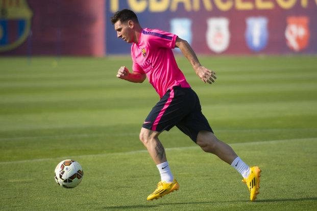 Messi volvió a tomar contacto con el balón