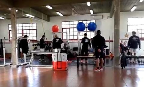 El Pincha, en el gimnasio