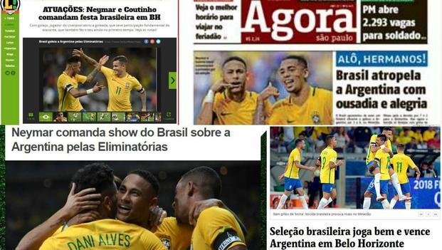 Los diarios brasileños se divierten festejando la goleada