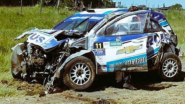 Nalbandián volcó con su auto corriendo rally en Entre Ríos pero resultó ileso