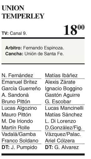 Unión va por los tres puntos ante Temperley