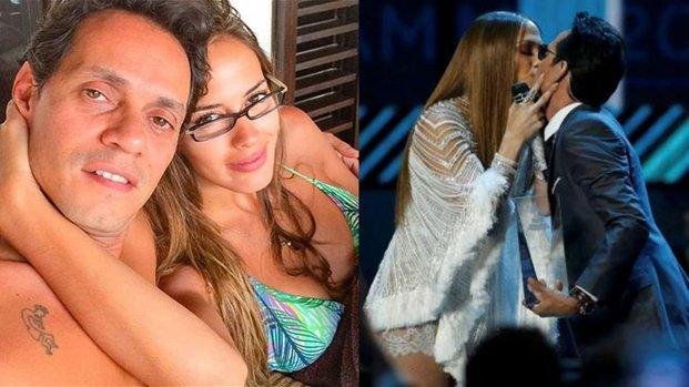 Marc Anthony y su esposa cerca del final de su relación por el beso a Jennifer Lopez