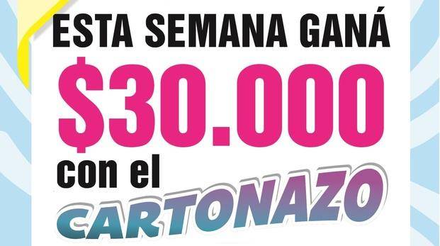 ¡Controlá tu Cartonazo, esta tarde se conocerá al dueño de los $30.000!