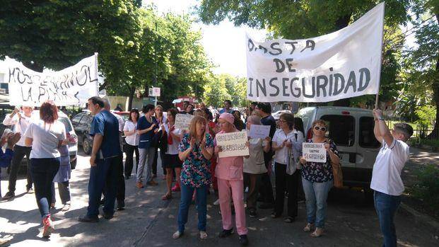Protesta en el hospital Español por la inseguridad