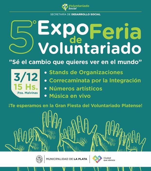 Ya llega la Expo Feria de Voluntariado en Plaza Islas Malvinas