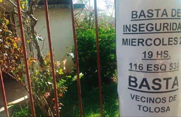 Cuatro barrios de La Plata se plantan fuerte contra el delito