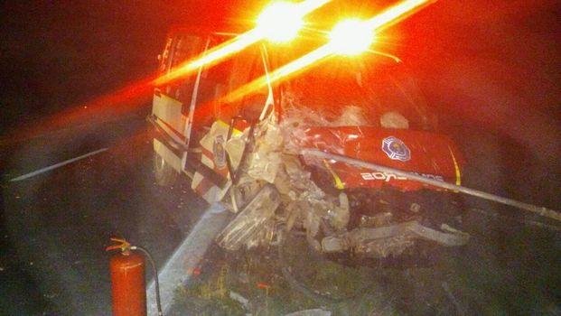 Gran susto por el despiste de una ambulancia en Lisandro Olmos