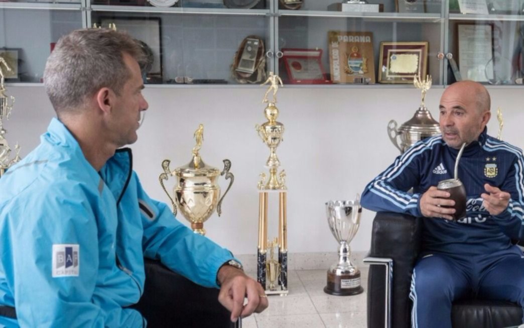 Sampaoli recibió a Orsanic en el predio de Ezeiza