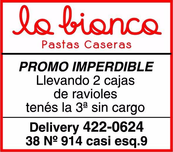 La Bianca te espera con grandes pastas