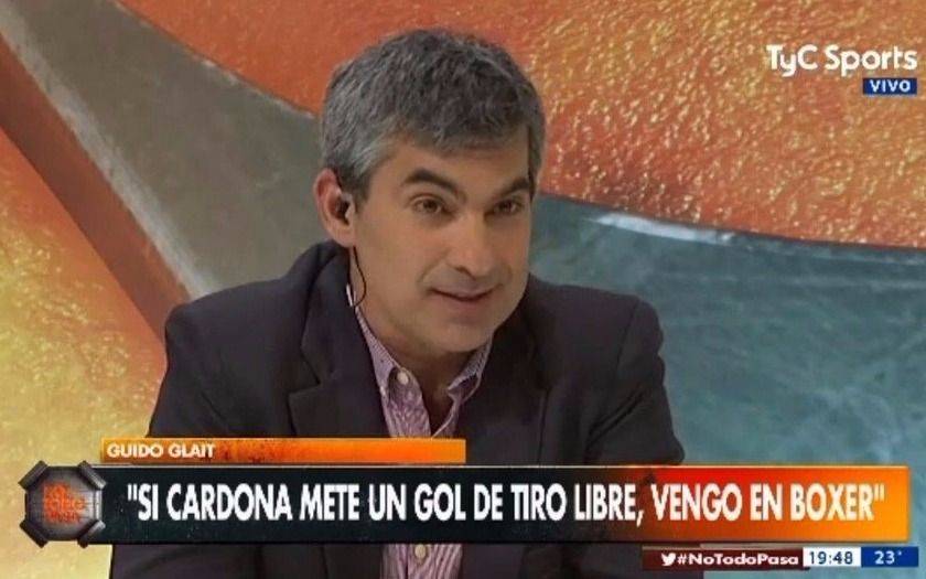 Insólita promesa de un periodista "Si Cardona hace un gol de tiro libre"