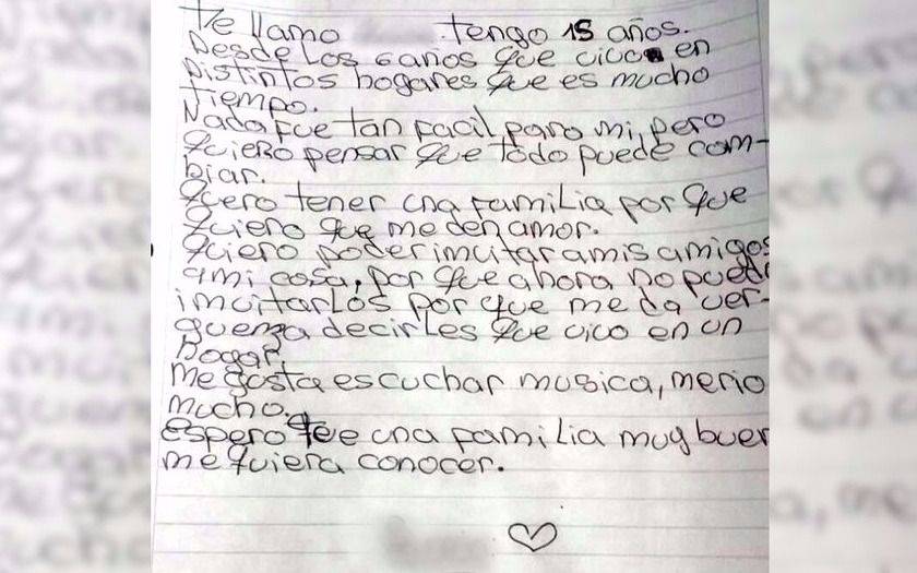 Conmueve el pedido de "una familia que me dé amor" por parte de una joven que quiere ser adoptada