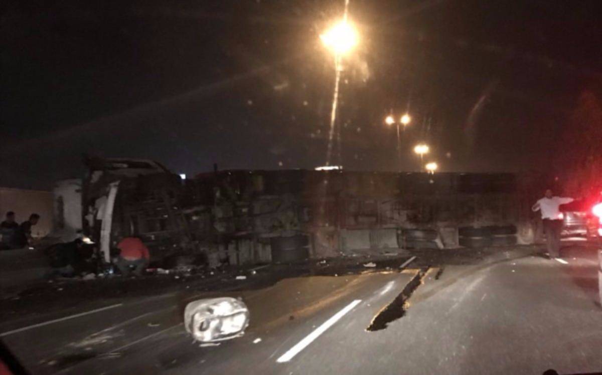 Espectacular choque múltiple y vuelco en la Panamericana