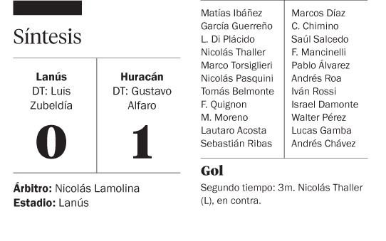 Huracán se quedó con un partido que dominó Lanús